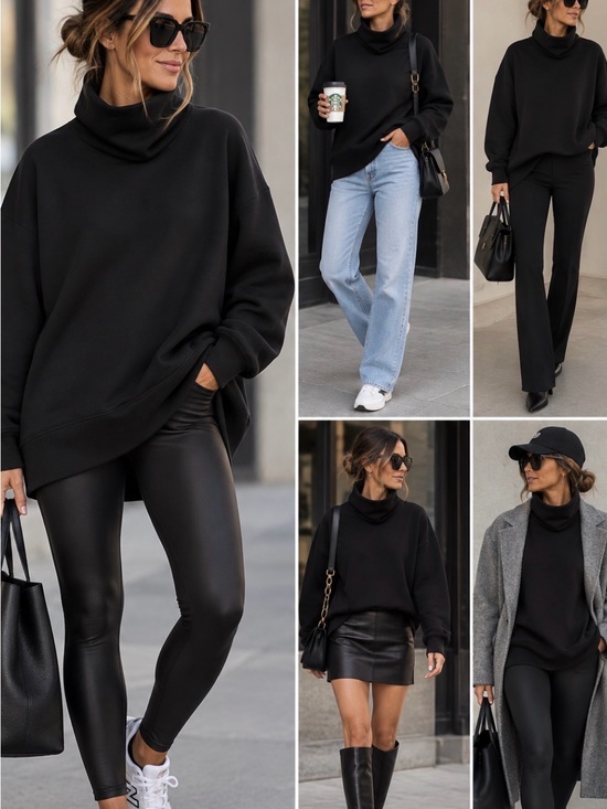 all in motion Tops - all in motion Black Funnel Neck Women's Sweatshirt